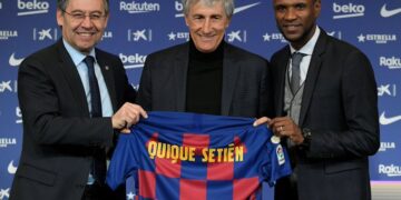 Quique Setien during his presentation