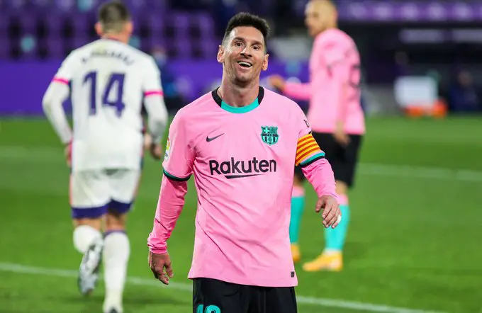 messi leading Barcelona for the win in Valladolid