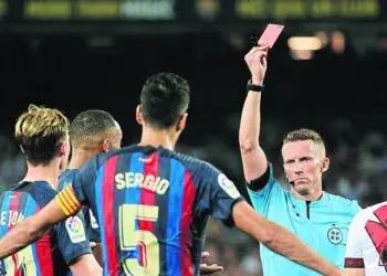 Busquets, with his highest average number of yellow cards